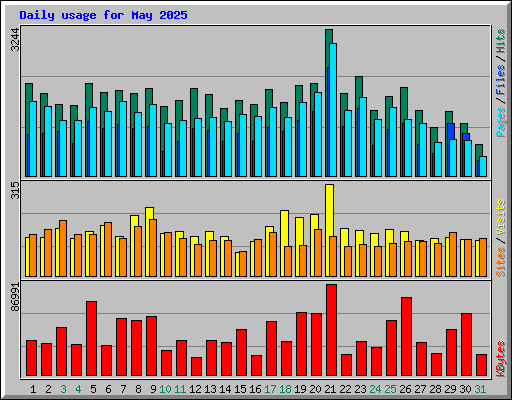 Daily usage for May 2025