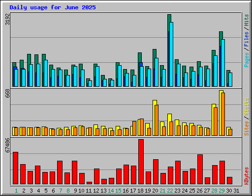 Daily usage for June 2025