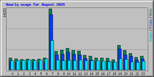 Hourly usage for August 2025