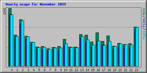 Hourly usage for November 2025